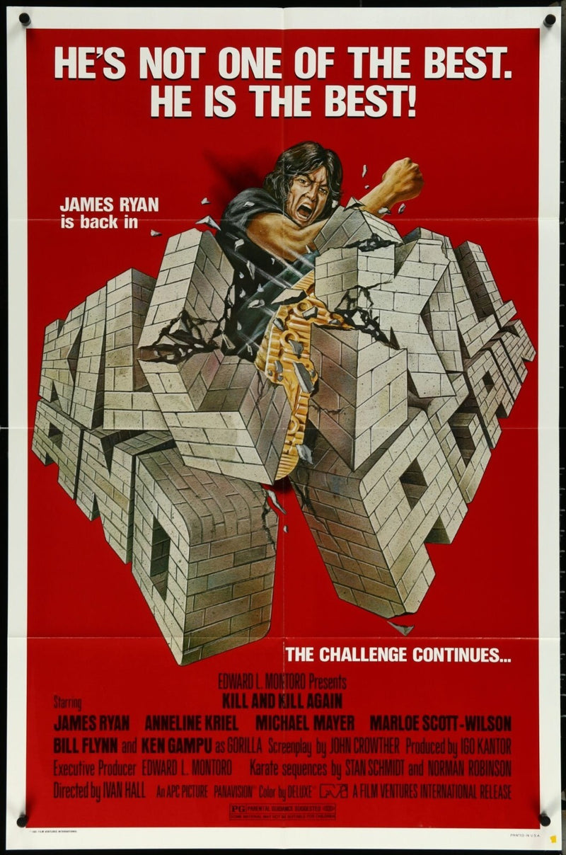 Kill And Kill Again (1981) Original Movie Poster Folded 27x41