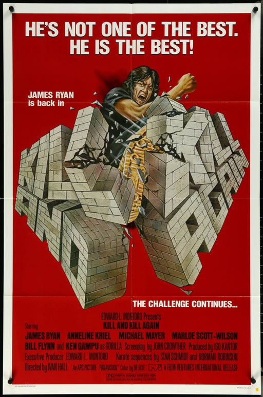 Kill And Kill Again (1981) Original Movie Poster Folded 27x41