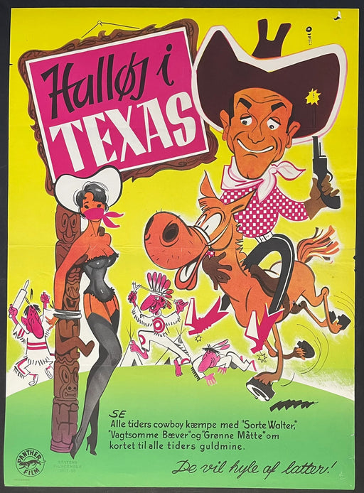 Halløj i Texas (1957) Original Danish Movie Poster 24x33