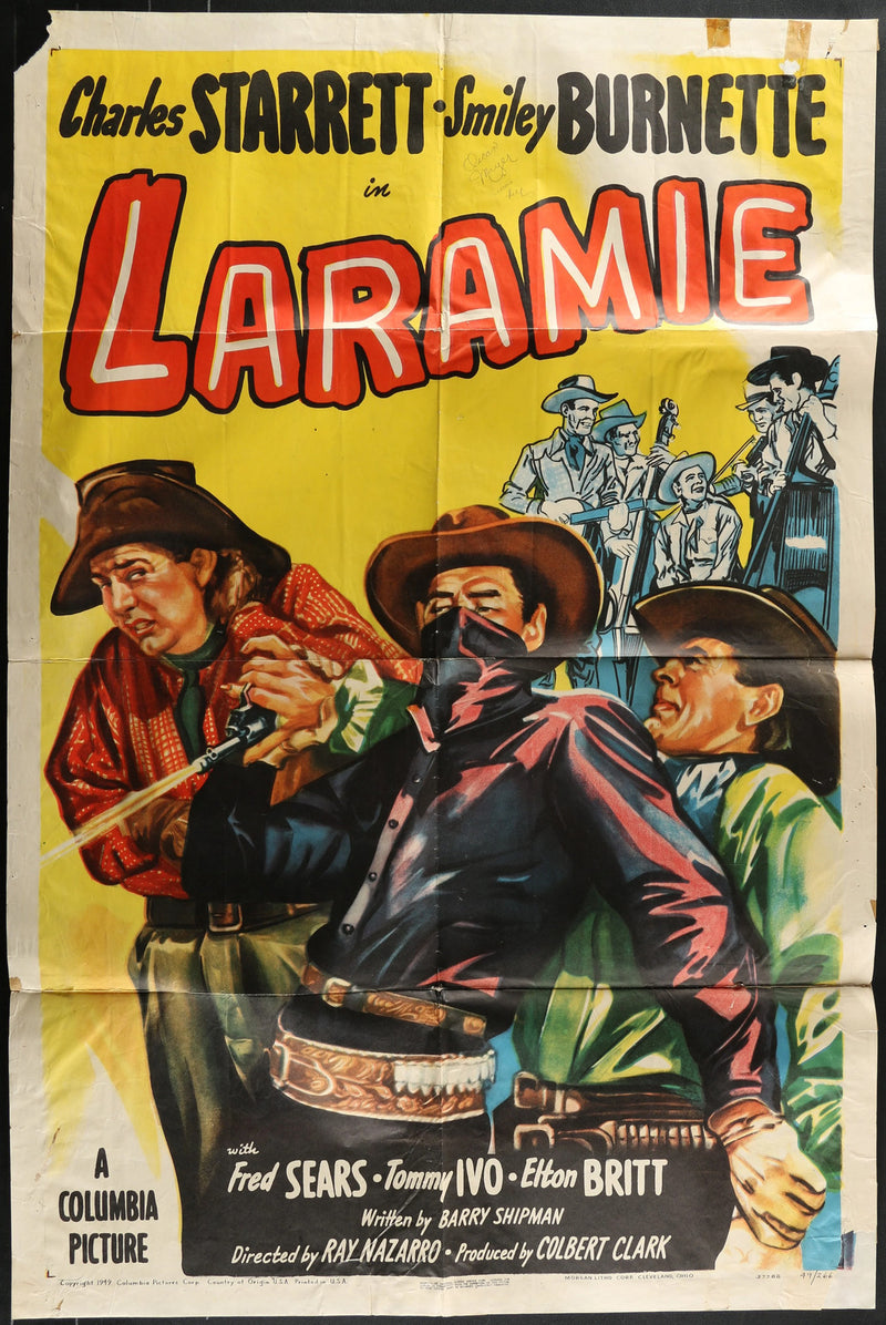 Laramie (1949) Original Movie Poster Folded 27x41