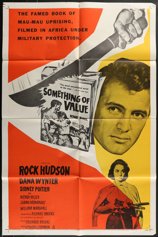 Something of Value (1957) Original Movie Poster Folded 27x41