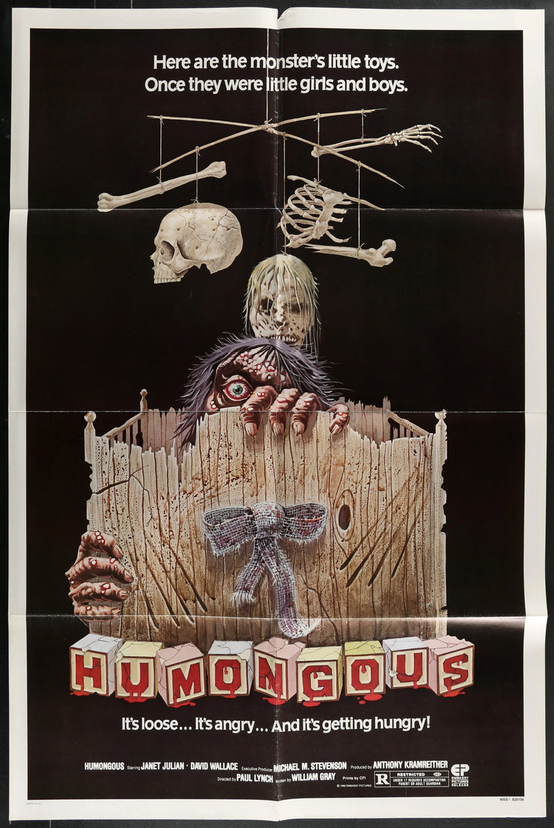 Humongous (1982) Original Horror Movie Poster Folded 27x41