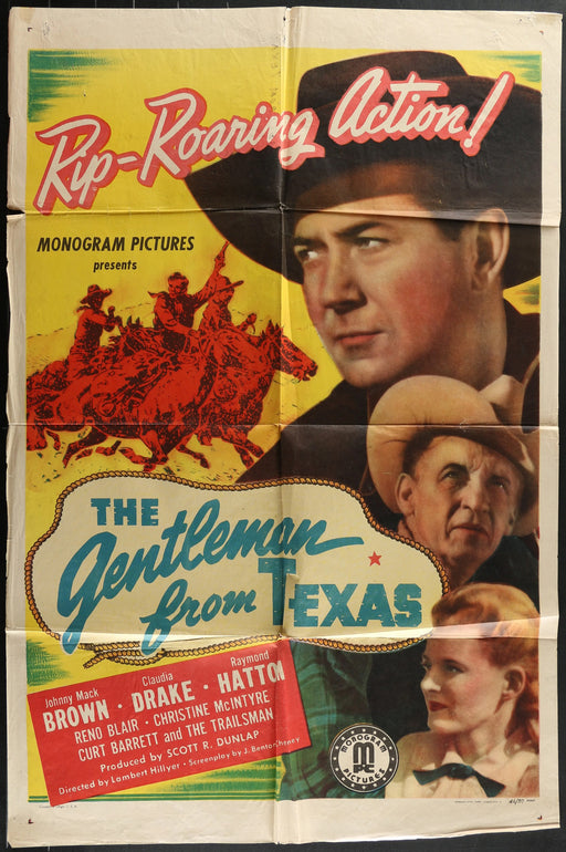 The Gentleman from Texas (1946) Original Western Movie Poster Folded 27x41