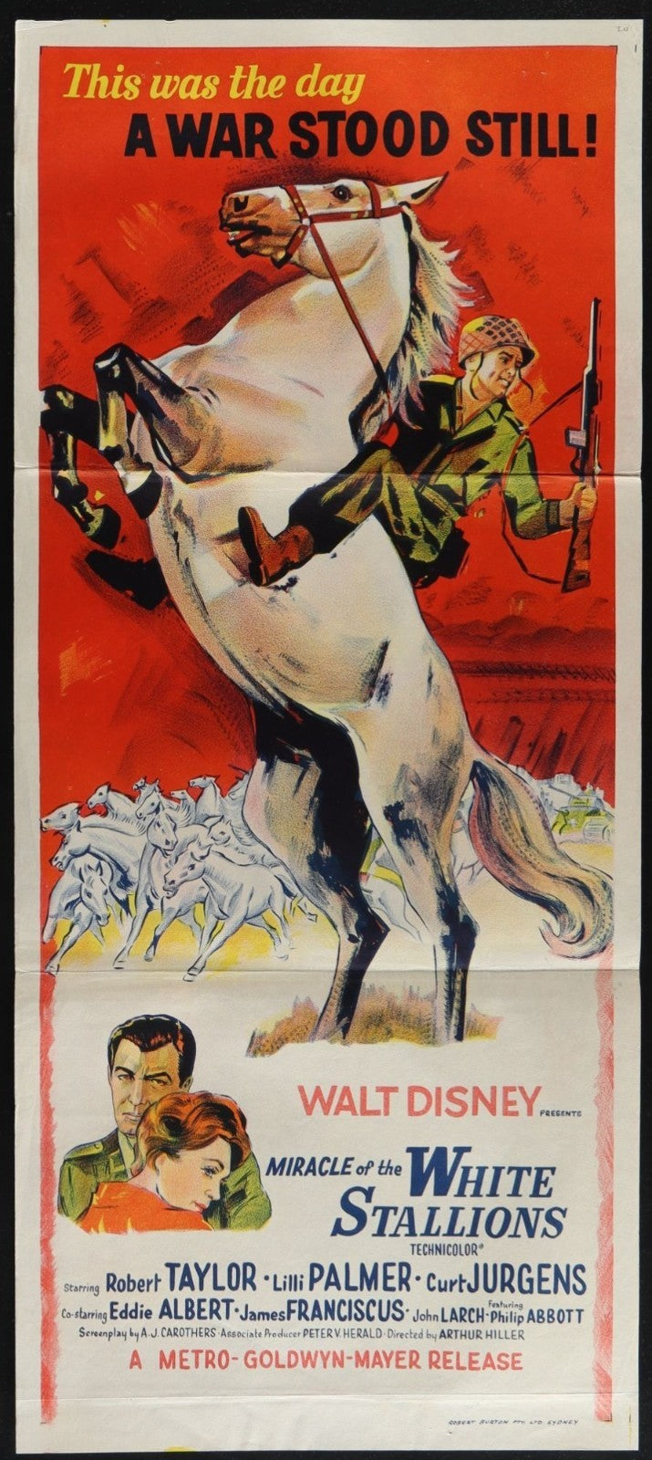 Miracle of the White Stallions (1963) Original Australian Daybill Movie Poster