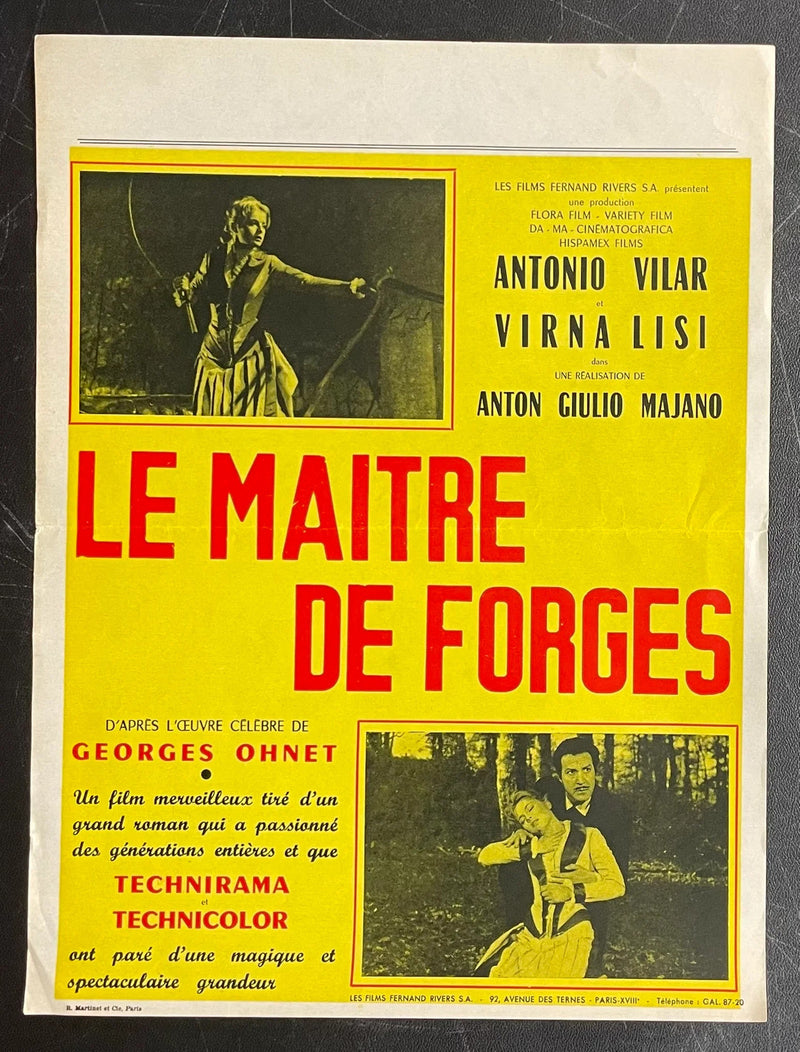 Le Maître de Forges (1959) French Film Poster 12x15.75