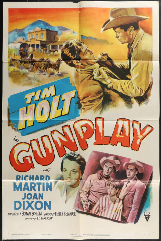 Gunplay (1951) Original Western Movie Poster Folded 27x41
