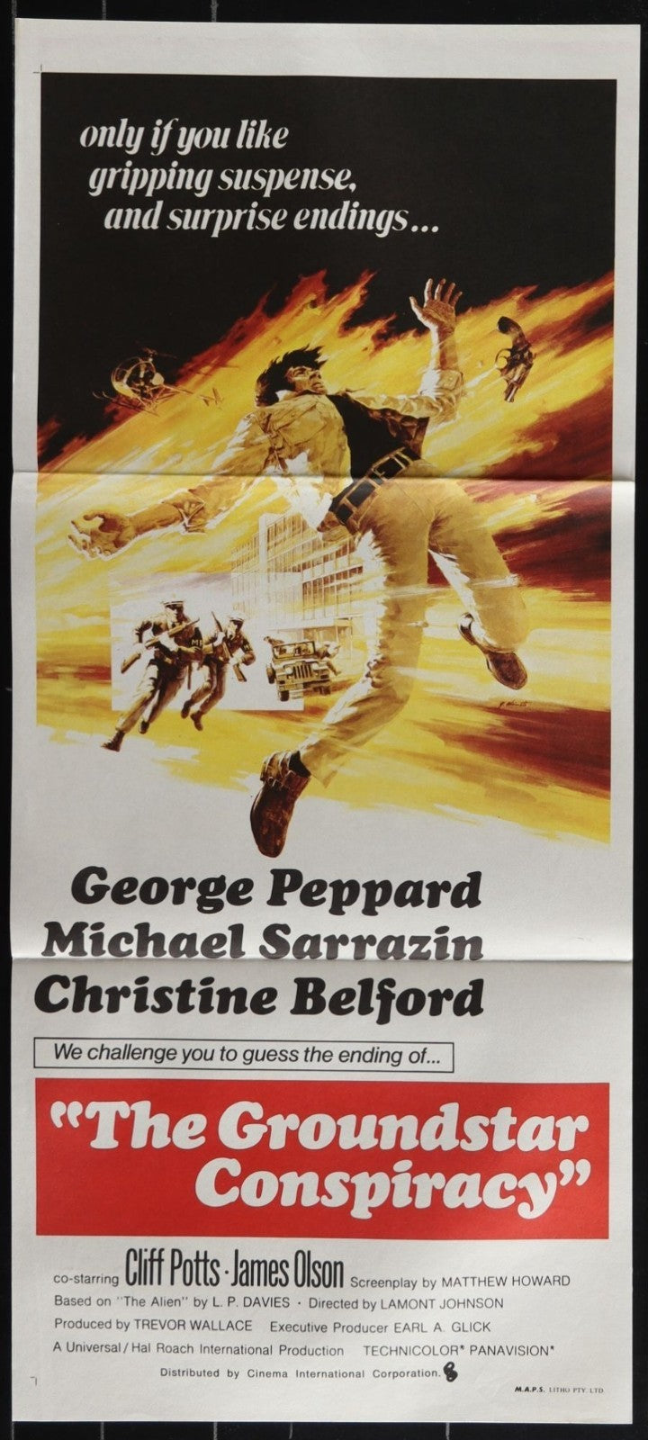 The Groundstar Conspiracy (1972) Original Australian Daybill Movie Poster 13x30