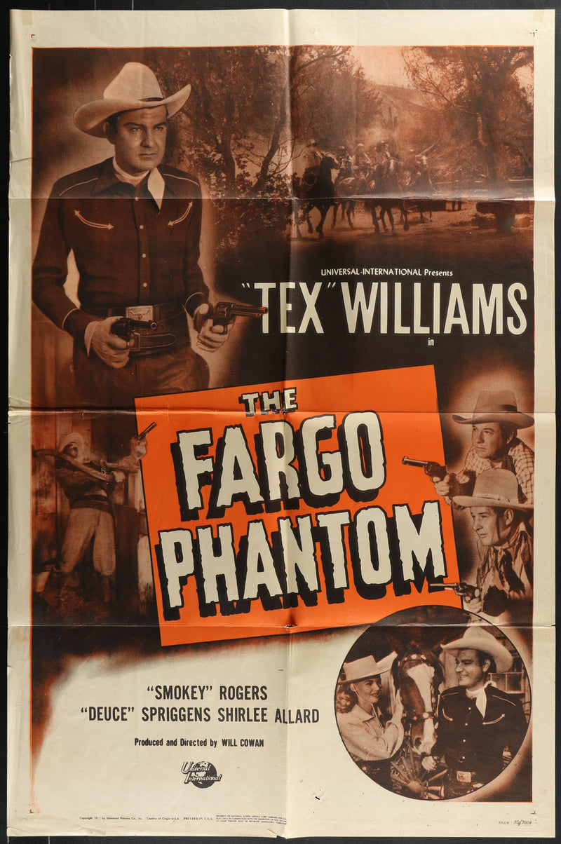 The Fargo Phantom (1949) Original Movie Poster Folded 27x41