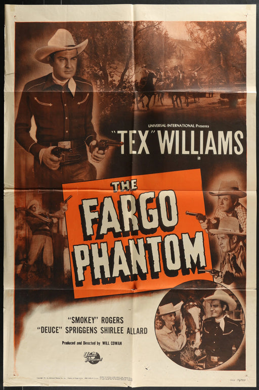 The Fargo Phantom (1949) Original Movie Poster Folded 27x41