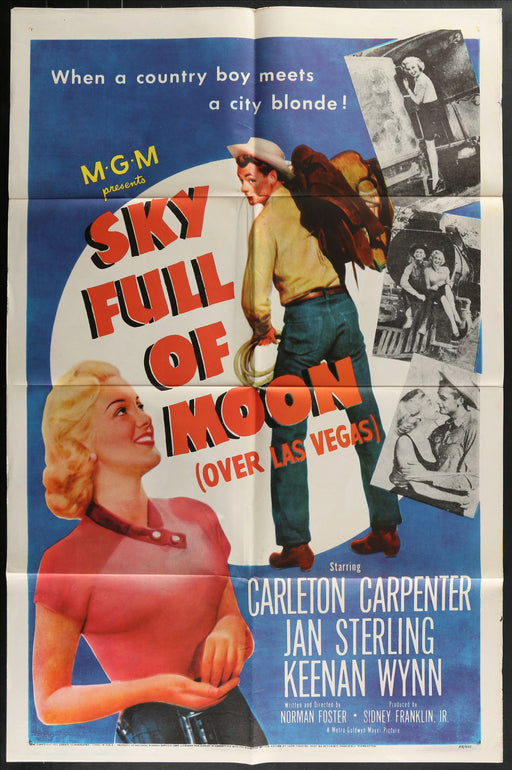 Sky Full of Moon (1952) Original Western Movie Poster Folded 27x41