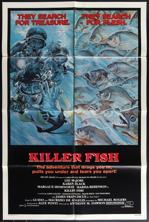 Killer Fish (1979) Original Movie Poster Folded 27x41