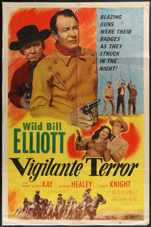 Vigilante Terror (1953) Original Movie Poster Folded 27x41