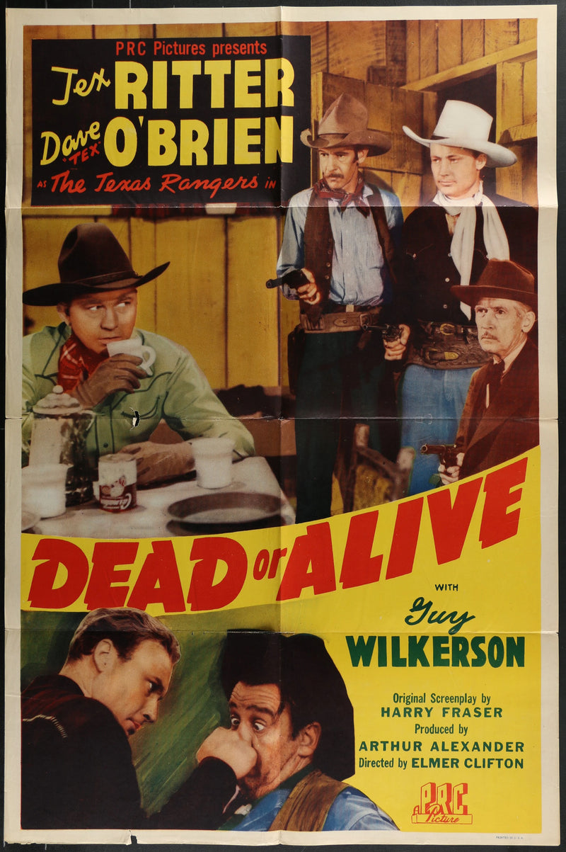Dead or Alive (1944) Original Western Movie Poster Folded 27x41