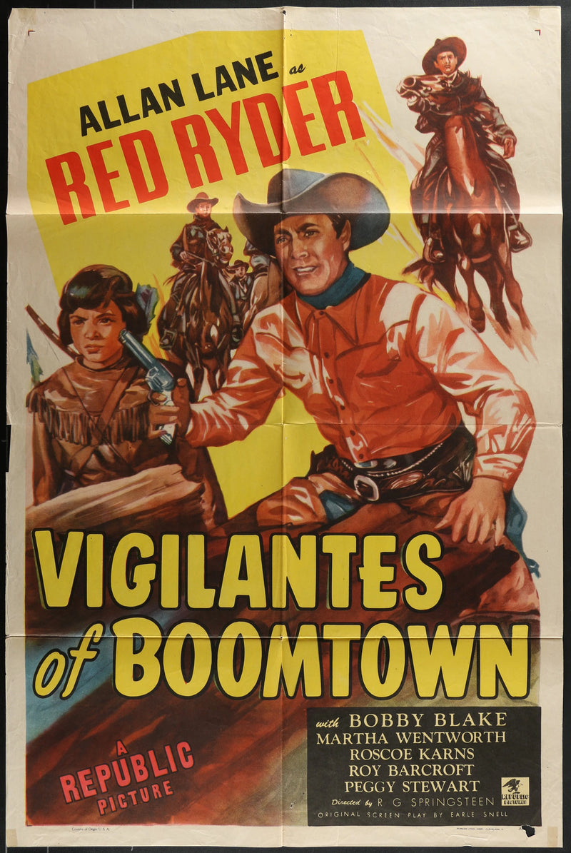 Vigilantes of Boomtown (1947) Original Western Movie Poster F 27x41