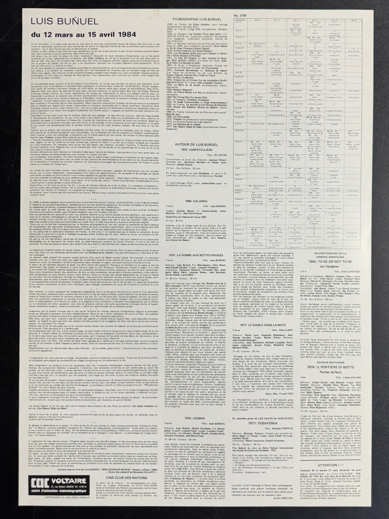 Luis Buñuel (1984) CAC Voltaire Poster 15.75x22.75