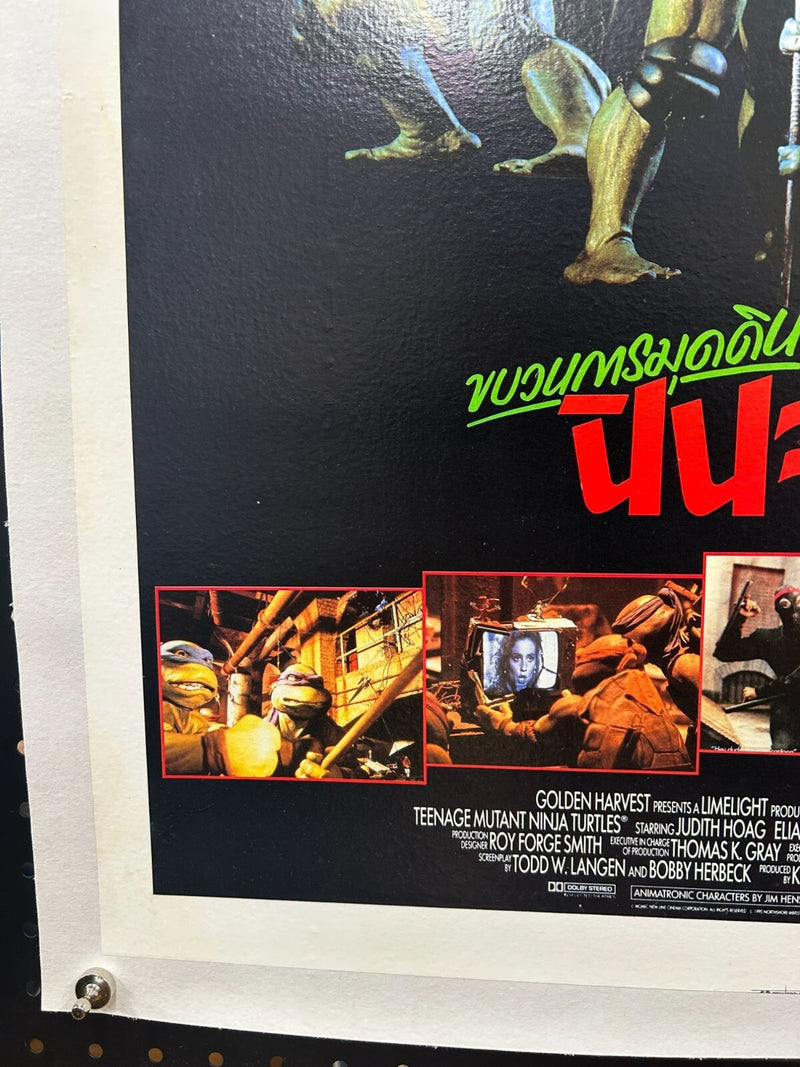 TMNT Ninja Turtles Original Thai Linenbacked Restored Poster Ex Cond! 31.5x21.5"