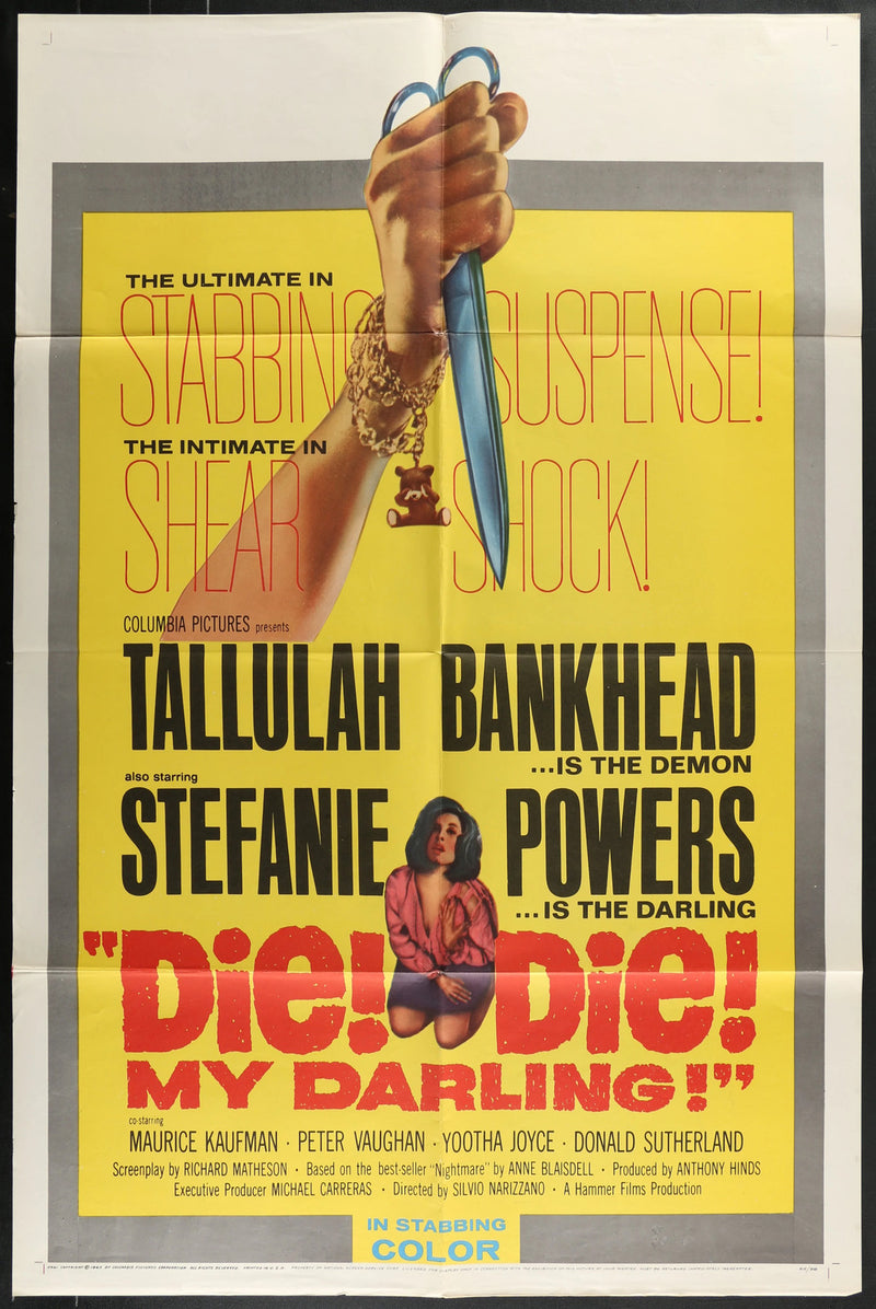 Die! Die! My Darling! (1965) Original Movie Poster Folded 27x41