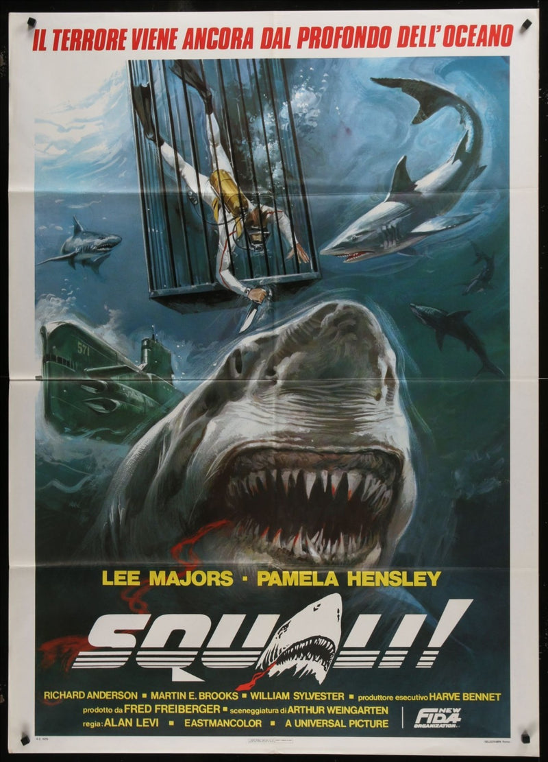 Sharks (1977) Original Italian 1P Movie Poster Folded 39x55