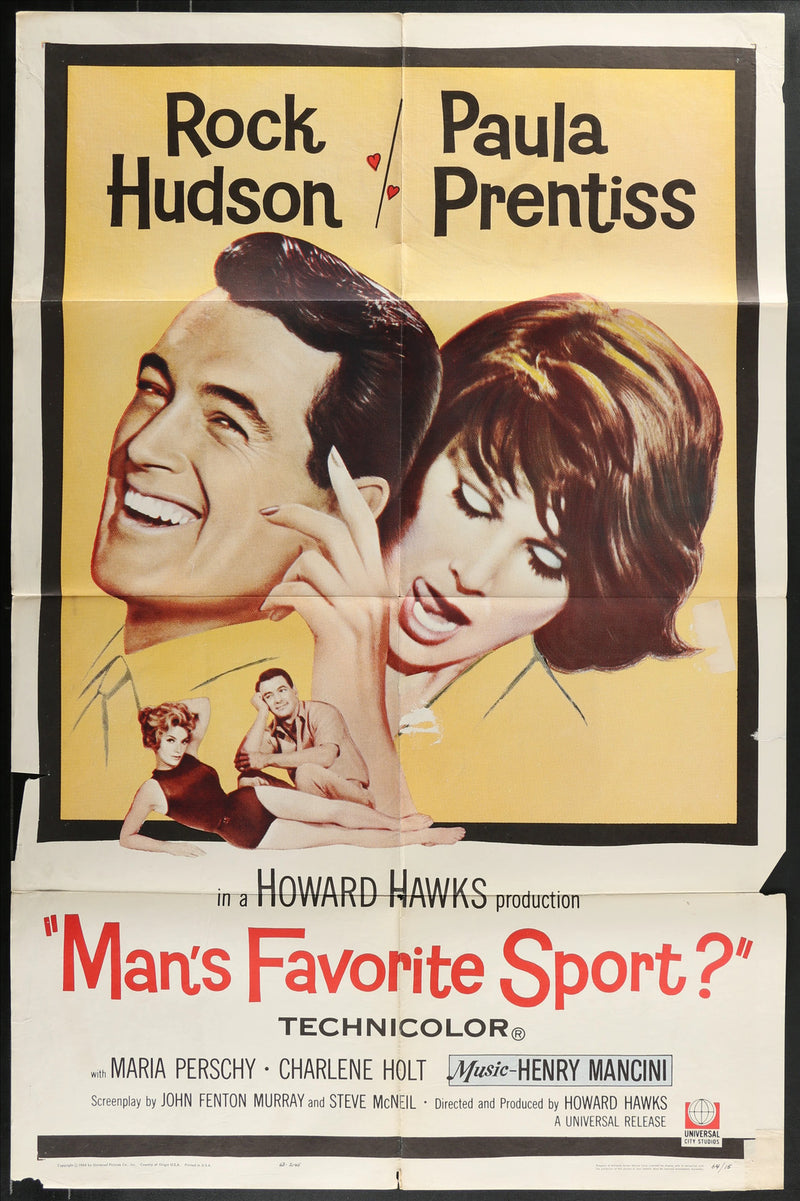 Man's Favorite Sport? (1964) Original Movie Poster Folded 27x41
