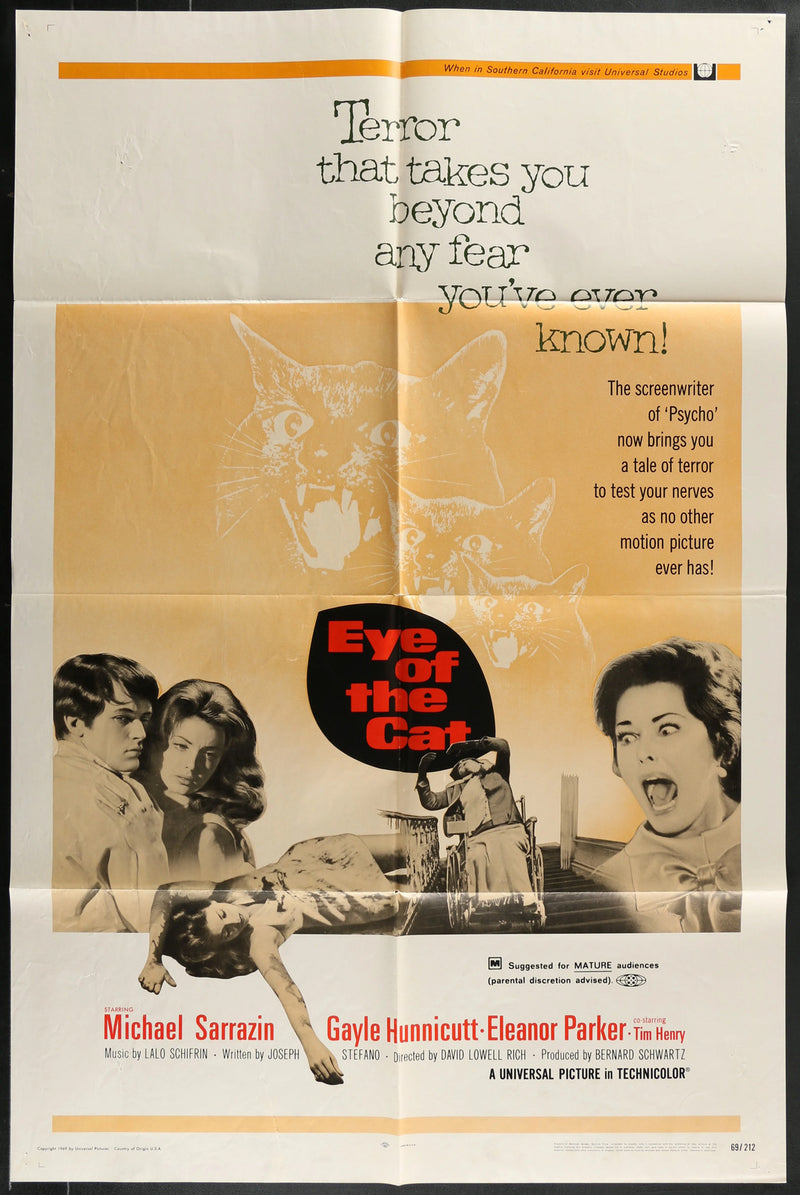 Eye of the Cat (1969) Original Movie Poster Folded 27x41