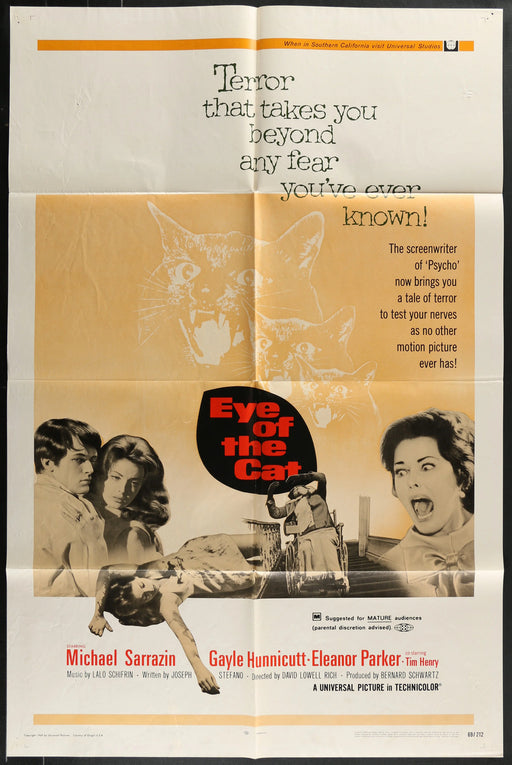 Eye of the Cat (1969) Original Movie Poster Folded 27x41