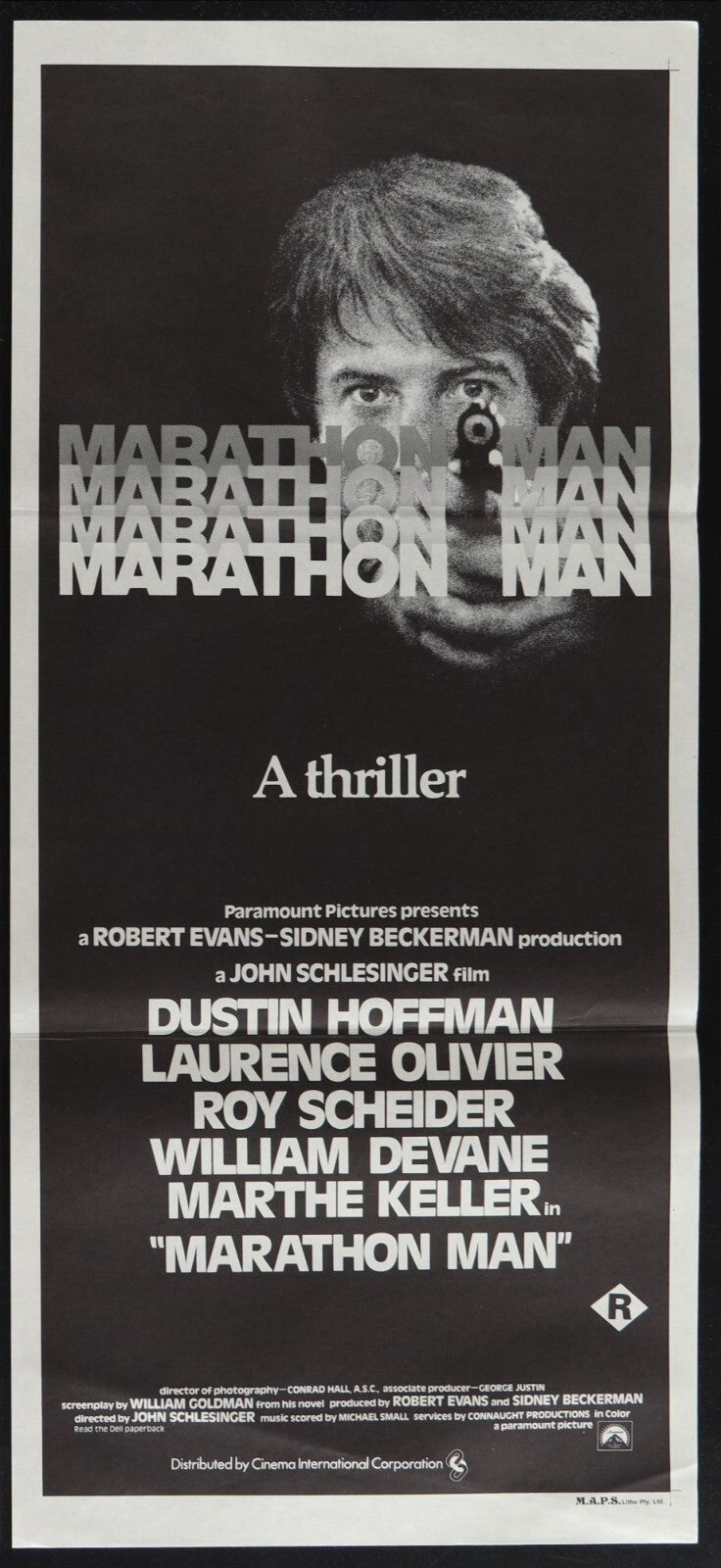 Marathon Man (1976) Original Australian Daybill Poster 13x30