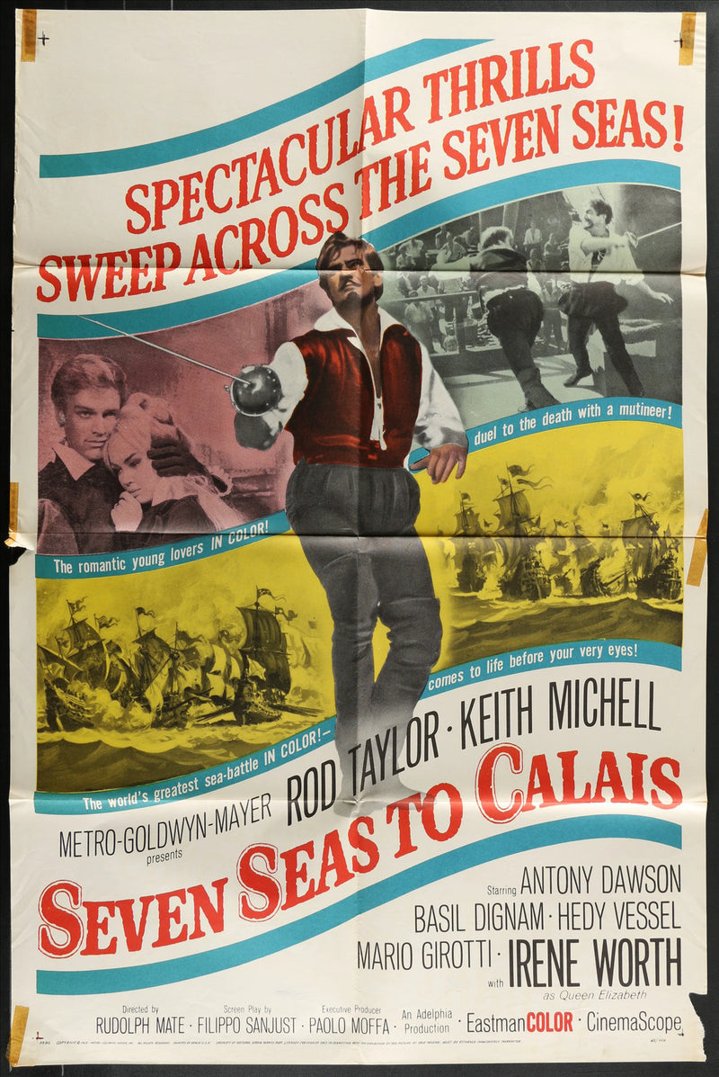 Seven Seas To Calais (1962) Original Movie Poster Folded 27x41