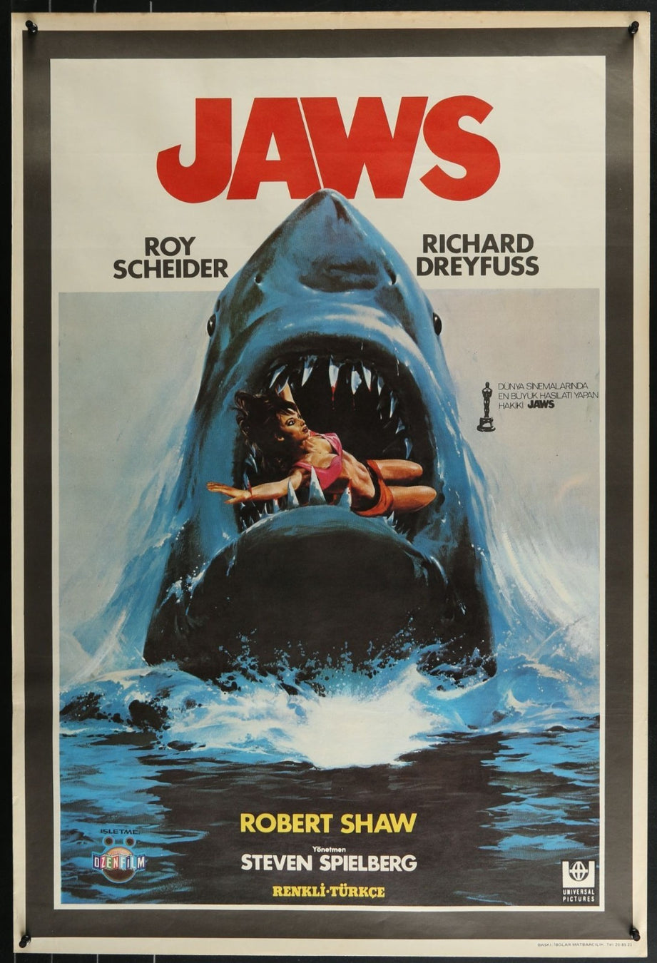 Jaws (1975) Original Turkish Rolled Movie Poster 28x40