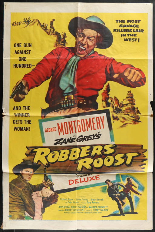 Robbers Roost (1955) Original Western Movie Poster Folded 27x41