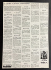 Alain Resnais (1984) CAC Voltaire Poster Rolled 15.75x22.75