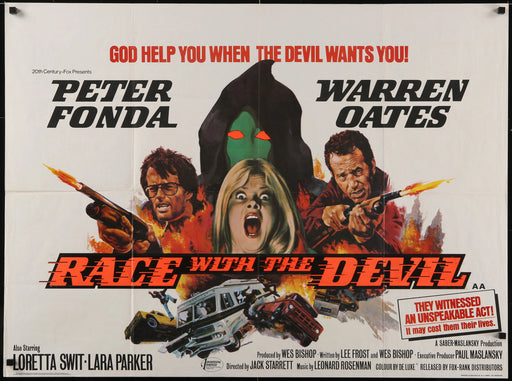 Race with the Devil (1975) British Quad Original Movie Poster 30x40 Fonda Oates