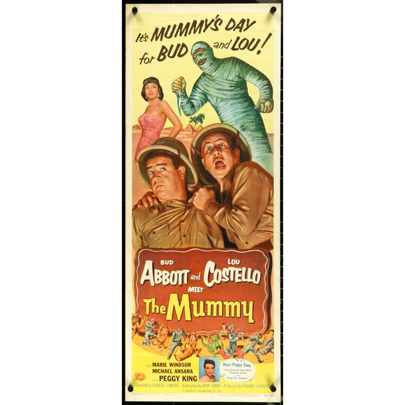 ABBOTT & COSTELLO MEET THE MUMMY (1955) Original Insert Movie Poster 18"x36"