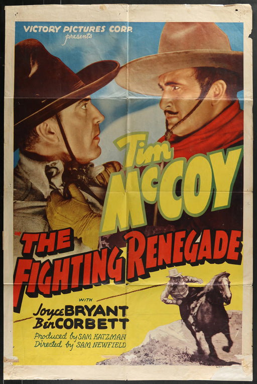 The Fighting Renegade (1939) Original Western Movie Poster Folded 27x41