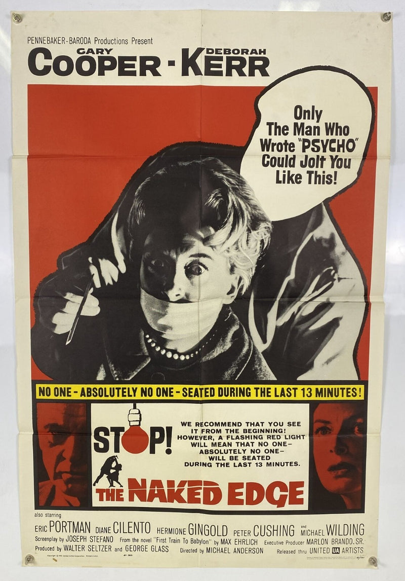 The Naked Edge (1961) Original Movie Poster Folded 27x41