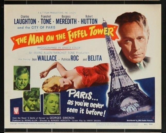 The Man on the Eiffel Tower (1949) Original Lobby Card Movie Poster 11x14