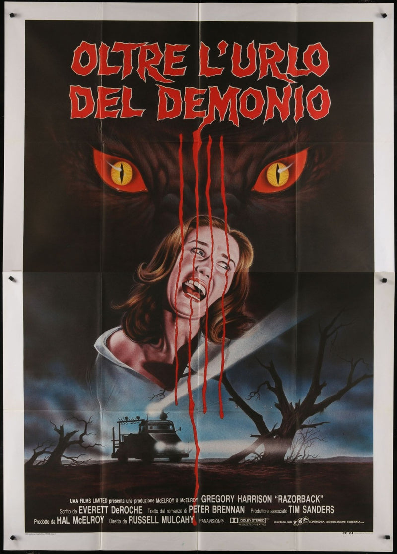 Razorback (1984) Original Italian 2P Movie Poster 55x78