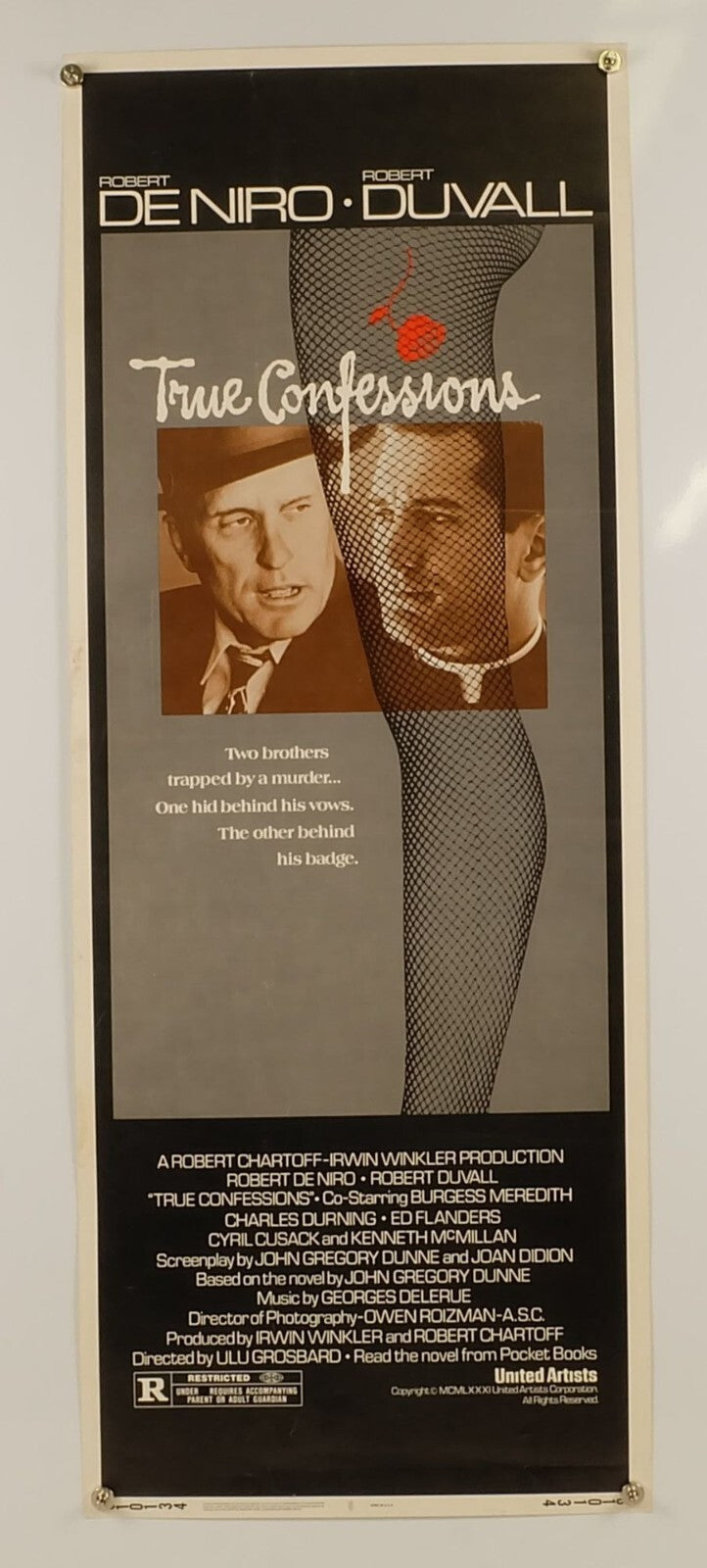 True Confessions (1981) Original Movie Poster Rolled Insert 14x36