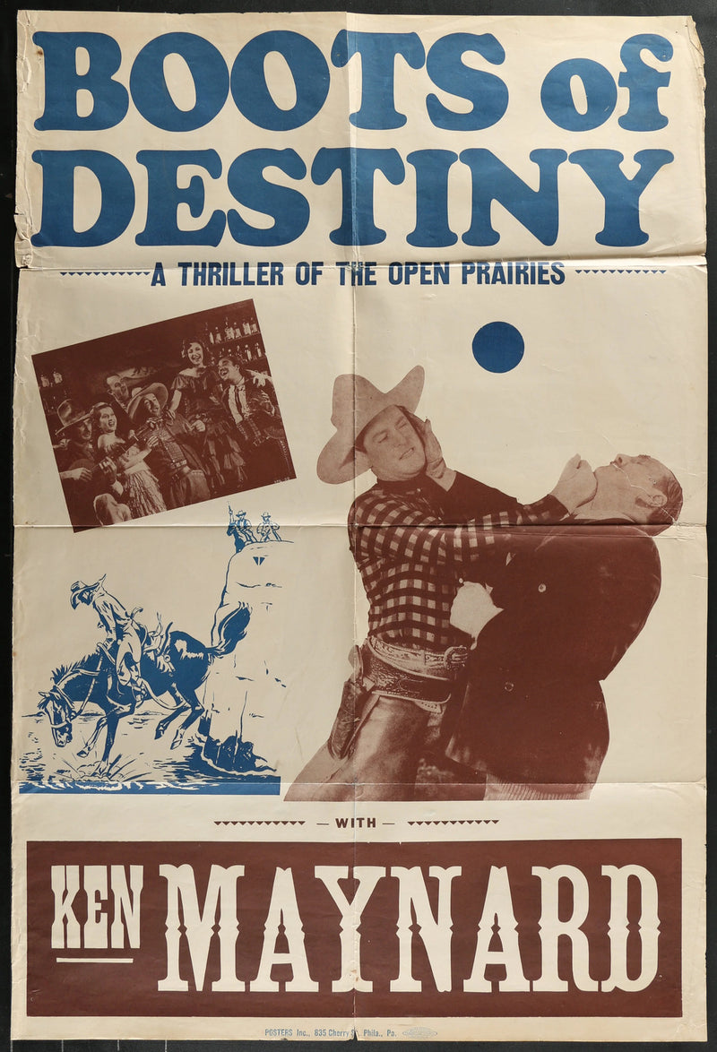 BOOTS OF DESTINY (1937) Original Movie Poster Folded 27x41