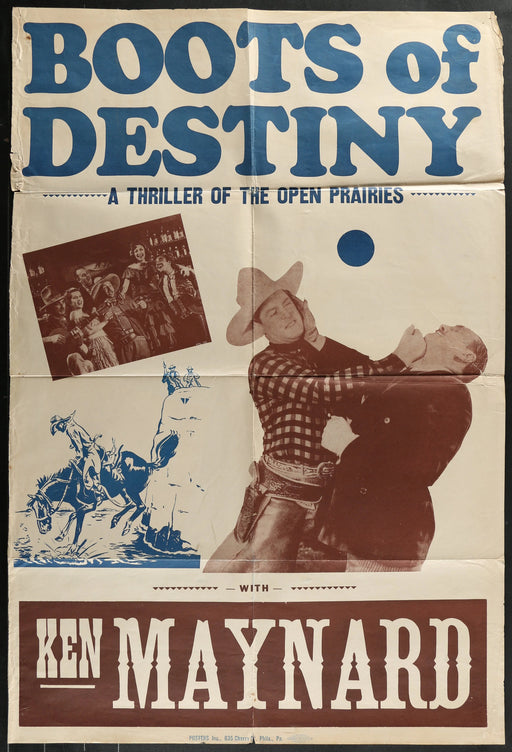 BOOTS OF DESTINY (1937) Original Movie Poster Folded 27x41