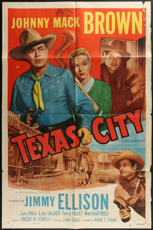 Texas City (1952) Original Western Movie Poster Folded 27x41