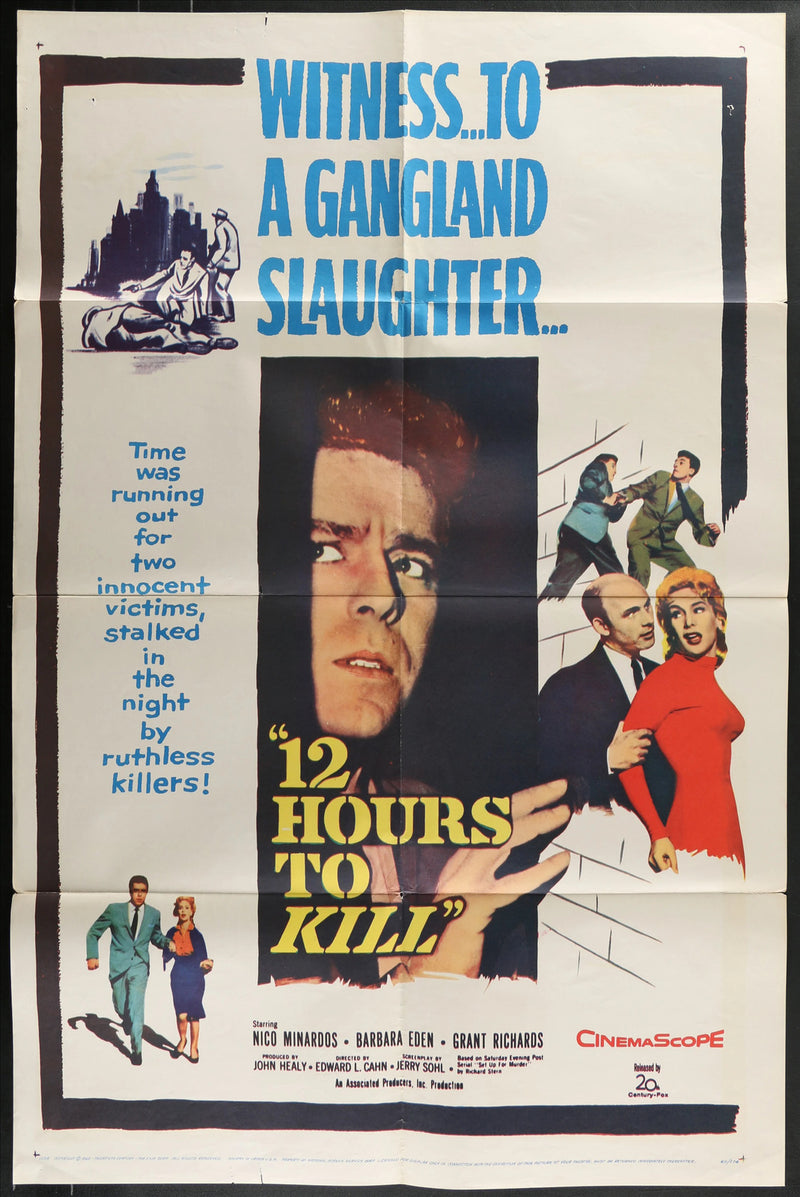 Twelve Hours to Kill (1960) Original Movie Poster Folded 27x41