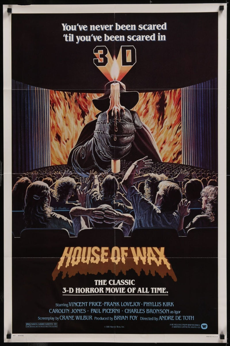 House of Wax (1953) Reissued Original Movie Poster Folded 27x41
