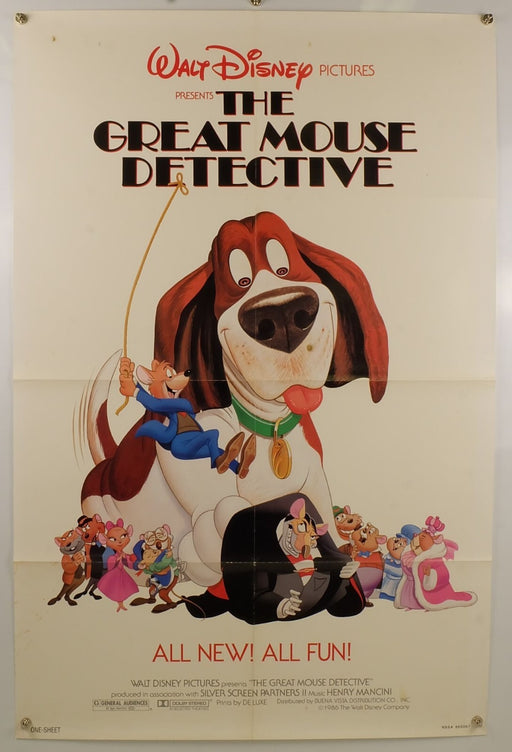 The Great Mouse Detective (1986) Original Movie Poster Folded 27x41
