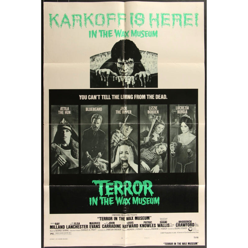 Terror in the Wax Museum (1973) Original Movie Poster 27x41