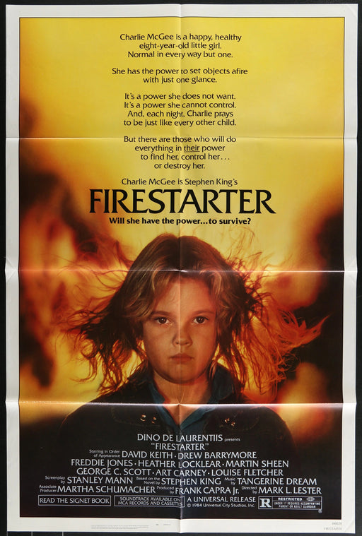 Firestarter (1984) Original Movie Poster Folded 27x41