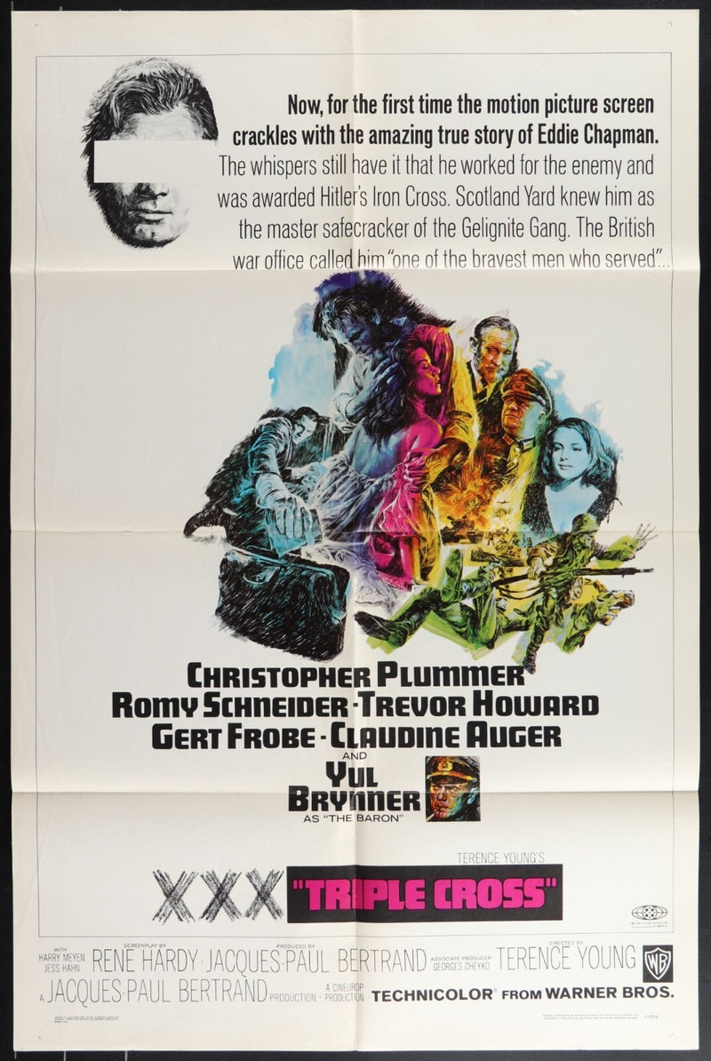 Tripple Cross (1966) Original Movie Poster Folded 27x41