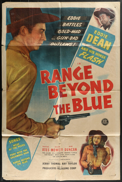 Range Beyond the Blue (1944) Original Western Movie Poster Folded 27x41