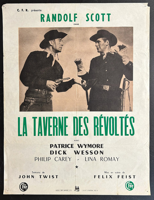 The Man Behind The Gun (1953) Original French Movie Poster Folded 25x32