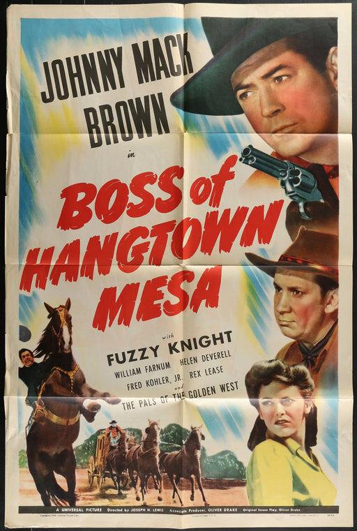 Boss of Hangtown Mesa (1942) Original Western Movie Poster Folded 27x41