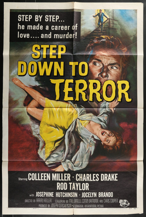 Step Down to Terror (1958) Original Movie Poster Folded 27x41